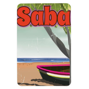 Íman Cartaz das viagens vintage de Saba