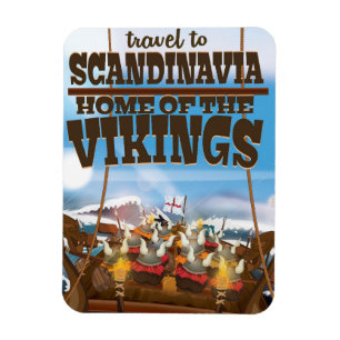 Íman cartaz de desenho animado da Escandinávia casa dos