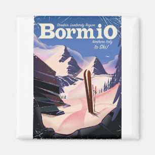 Íman Cartaz de esqui de Bormio, Sondrio, região da Lomb