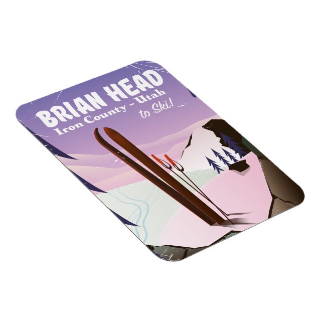 Íman Cartaz de esqui de Brian Head, Iron county Utah, E (Lado Direito)