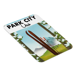 Íman Cartaz de esqui de Park City Utah