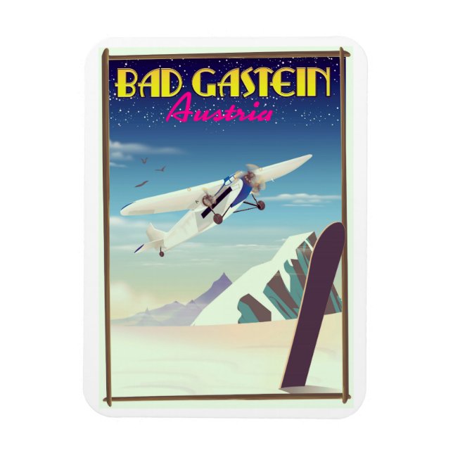 Íman Cartaz de esqui em Bad Gastein Áustria (Vertical)