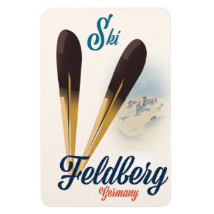 Íman Cartaz de esqui estilo retrô Feldberg Alemanha