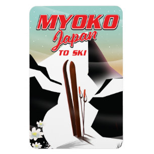 Íman cartaz de esqui myoko japão