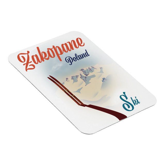 Íman Cartaz de esqui Zakopane Polônia (Lado Direito)