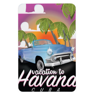 Íman Cartaz de férias de carro antigo em Havana, Cuba
