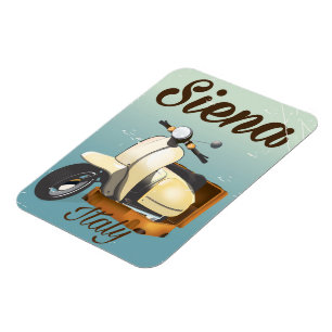 Íman Cartaz de férias de scooter Siena Itália