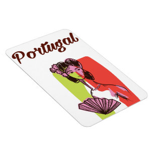 Íman cartaz de férias estilo vintage de Portugal