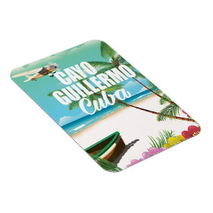 Íman cartaz de férias na praia de Cayo Guillermo