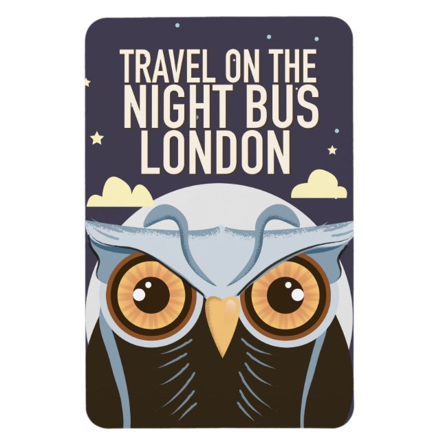 Íman Cartaz de impressão da coruja de Londres. (Vertical)