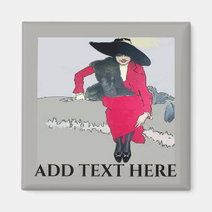 Íman Cartaz de moda retrô, adicionar texto