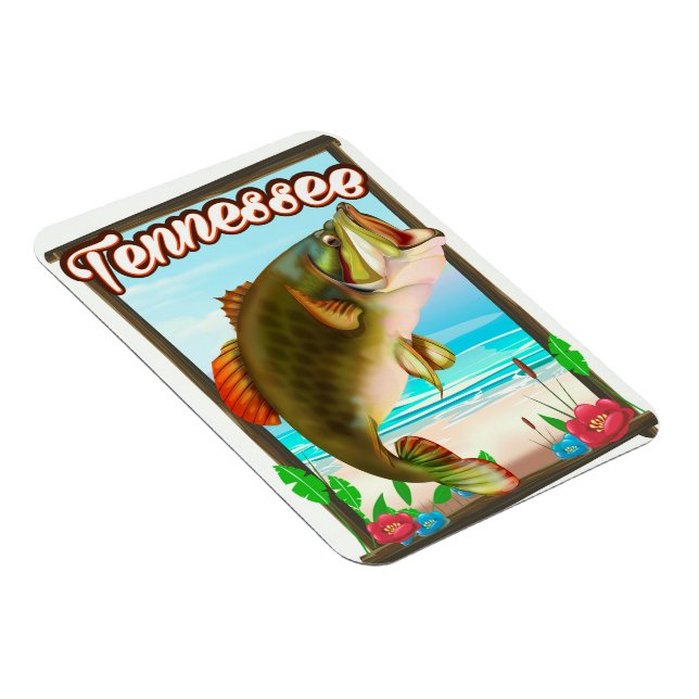 Íman Cartaz de pesca do Tennessee. (Lado Direito)