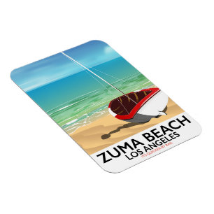 Íman Cartaz de praia Zuma Beach LA Rail