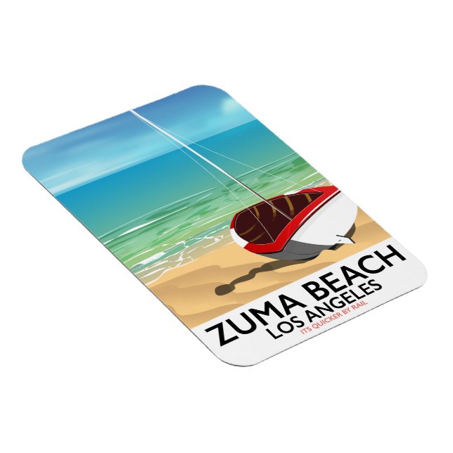 Íman Cartaz de praia Zuma Beach LA Rail (Lado Direito)