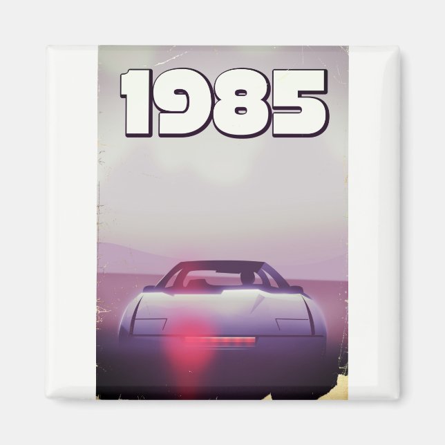 Íman cartaz de supercarro vintage de 1985 (Frente)