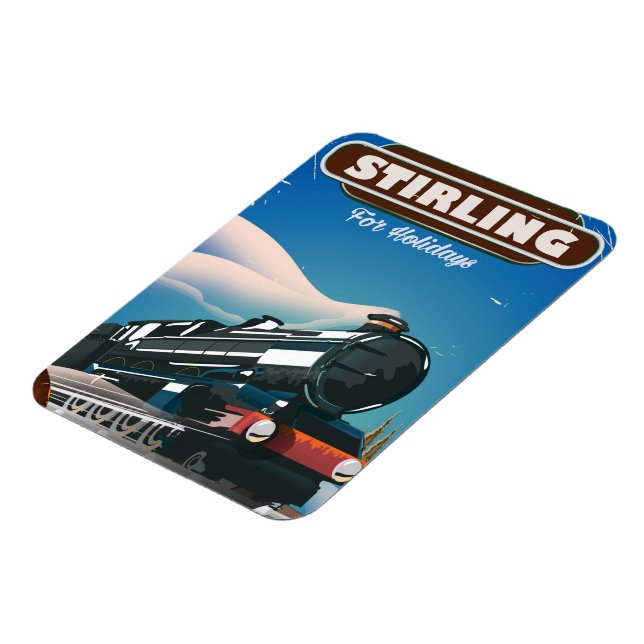 Íman Cartaz de trem vintage Stirling Escócia. (Left Side)