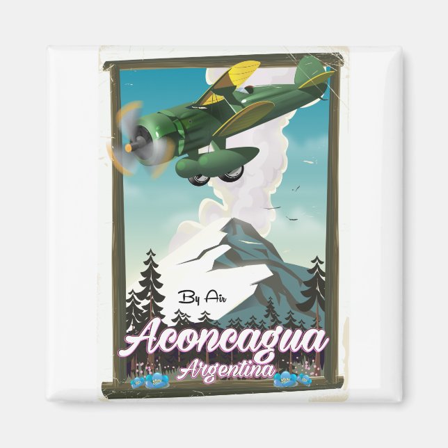 Íman Cartaz de viagem Aconcagua Argentina (Frente)