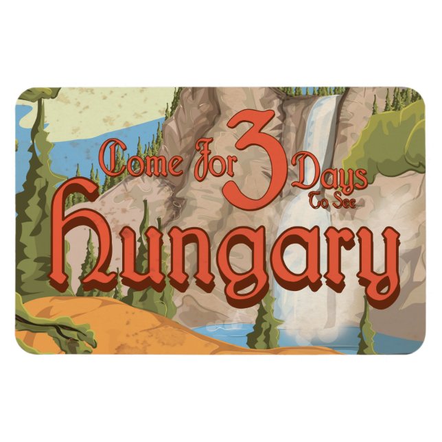 Íman Cartaz de Viagem Antigo da Hungria (Horizontal)