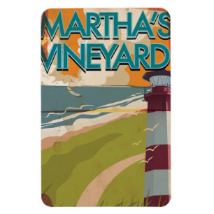 Íman Cartaz de Viagem Antigo da Ilha de Martha's Vineya