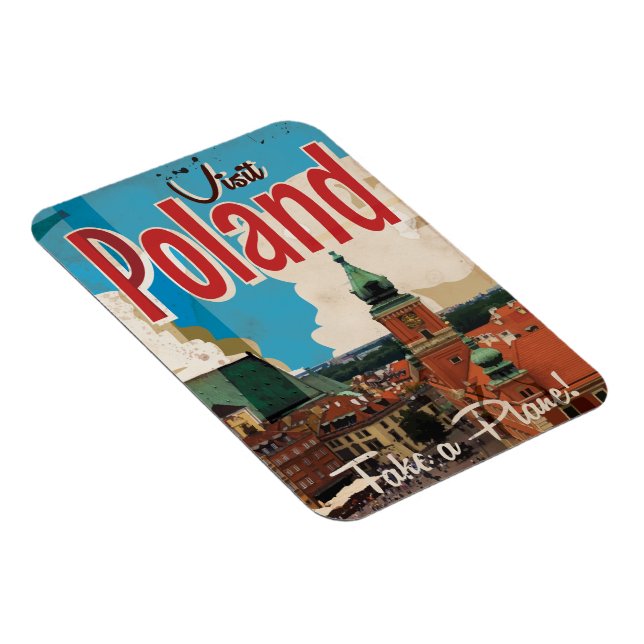 Íman Cartaz de Viagem Antigo da Polônia (Lado Direito)