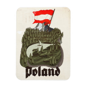 Íman Cartaz de Viagem Antigo da Polônia