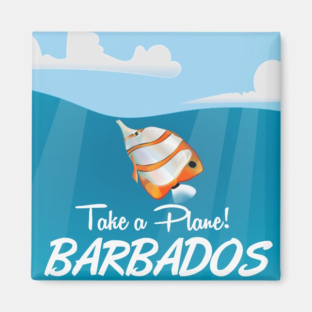 Íman Cartaz de viagem antigo de Barbados (Frente)