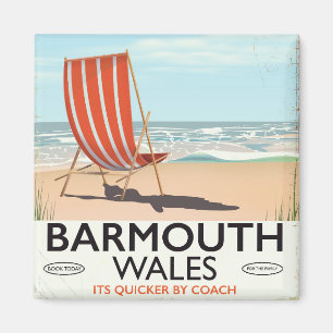 Íman Cartaz de viagem antigo de Barmouth Norte do País