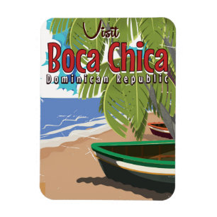 Íman cartaz de viagem antigo de Boca Chica