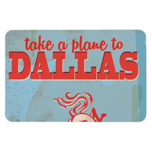 Íman Cartaz de Viagem Antigo de Dallas