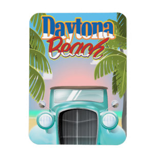 Íman Cartaz de viagem antigo de Daytona Beach, Flórida 