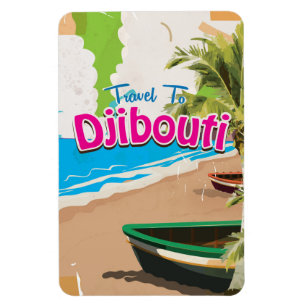 Íman Cartaz de viagem antigo de Djibuti