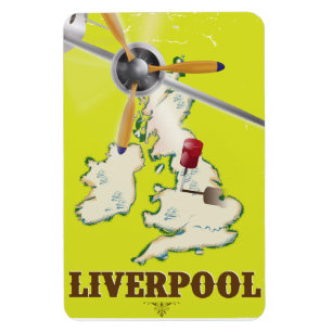 Íman Cartaz de Viagem Antigo de Liverpool