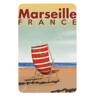 Íman Cartaz de viagem antigo de Marselha França