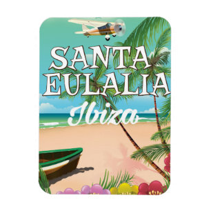 Íman cartaz de viagem antigo de Santa Eulália Ibiza