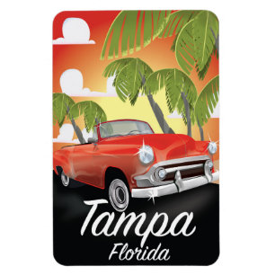 Íman Cartaz de viagem antigo de Tampa Flórida