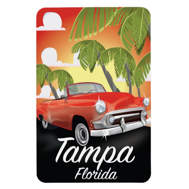 Íman Cartaz de viagem antigo de Tampa Flórida (Vertical)
