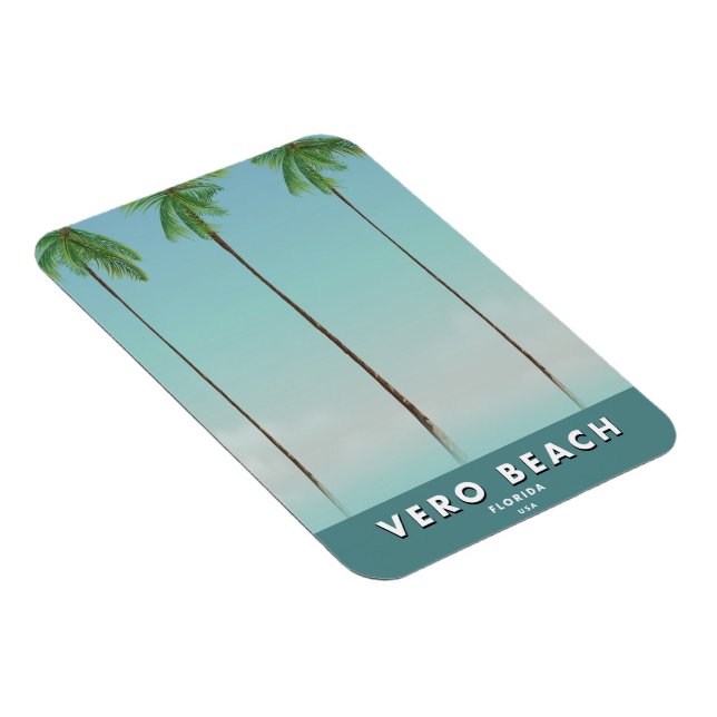Íman Cartaz de viagem antigo de Vero Beach Flórida (Lado Direito)