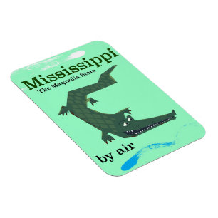 Íman cartaz de viagem antigo do aligátor do Mississippi