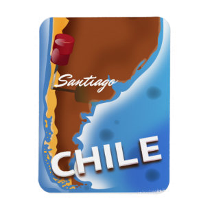 Íman Cartaz de viagem antigo Santiago Chile