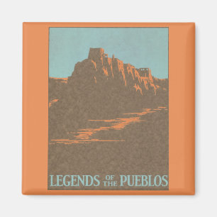 Íman Cartaz de Viagem Antigo, Taos Pueblos, Novo México