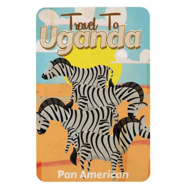 Íman Cartaz de Viagem Antigo Uganda (Vertical)