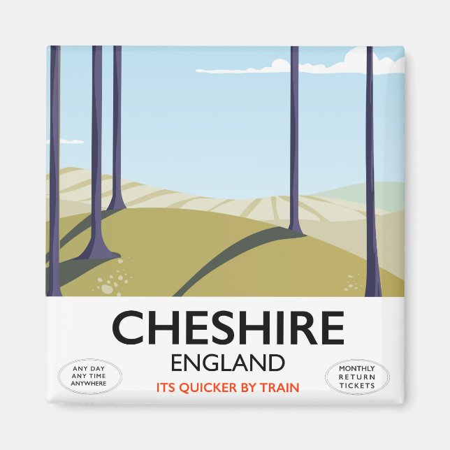 Íman cartaz de viagem Cheshire, Inglaterra (Frente)