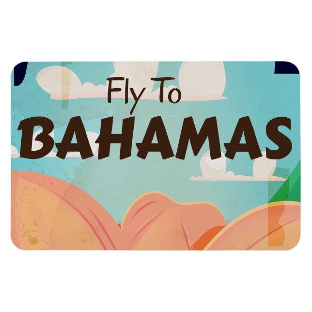 Íman Cartaz de viagem clássico das Bahamas (Horizontal)