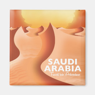 Íman Cartaz de viagem da Arábia Saudita de avião