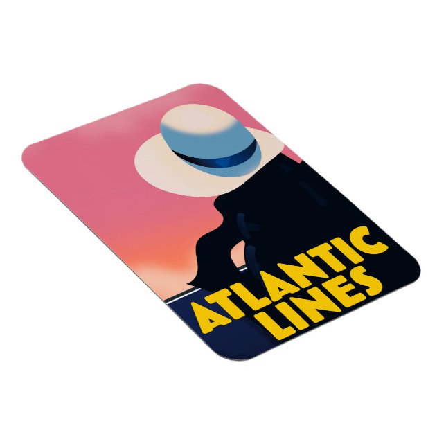 Íman cartaz de viagem da Atlantic Lines Cruise Liner (Lado Direito)