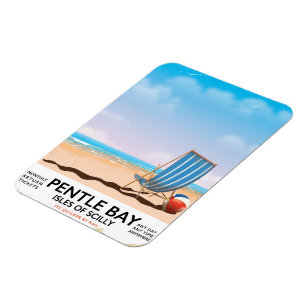 Íman Cartaz de viagem da Baía de Pentle Ilhas Scilly