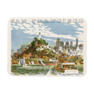 Íman Cartaz de Viagem da Baía de São Francisco Antigo F