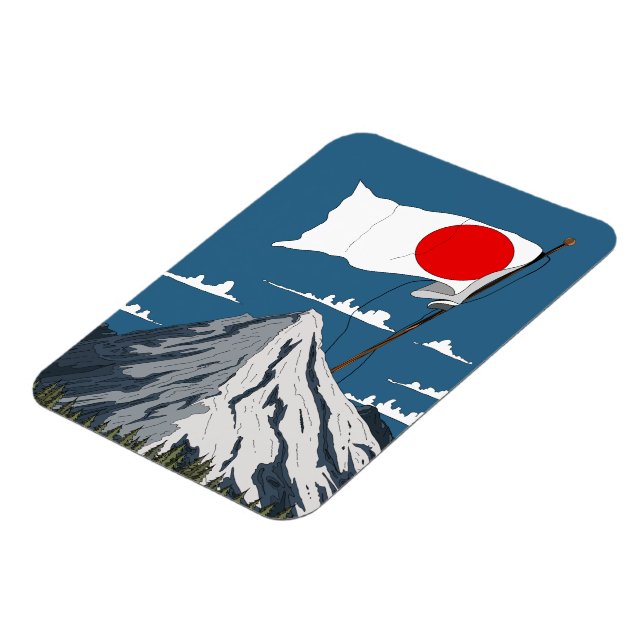 Íman Cartaz de viagem da bandeira japonesa (Left Side)