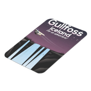 Íman Cartaz de viagem da cachoeira Gullfoss Islândia