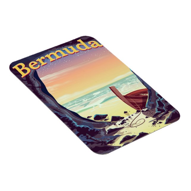 Íman cartaz de viagem da Caverna Pirata das Bermudas (Lado Direito)